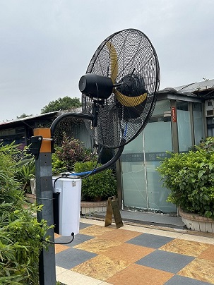 مروحة رذاذ مثبتة على الحائط الصناعية BLDC بمحرك مغلق بالكامل