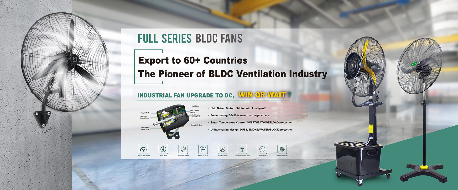 Brushless DC Motor Industrial fans manufacturer