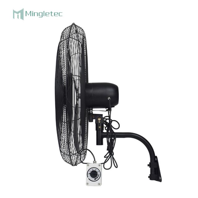 مروحة تثبيت على الحائط باللون الأسود شديدة التحمل موفرة للطاقة في الهواء الطلق