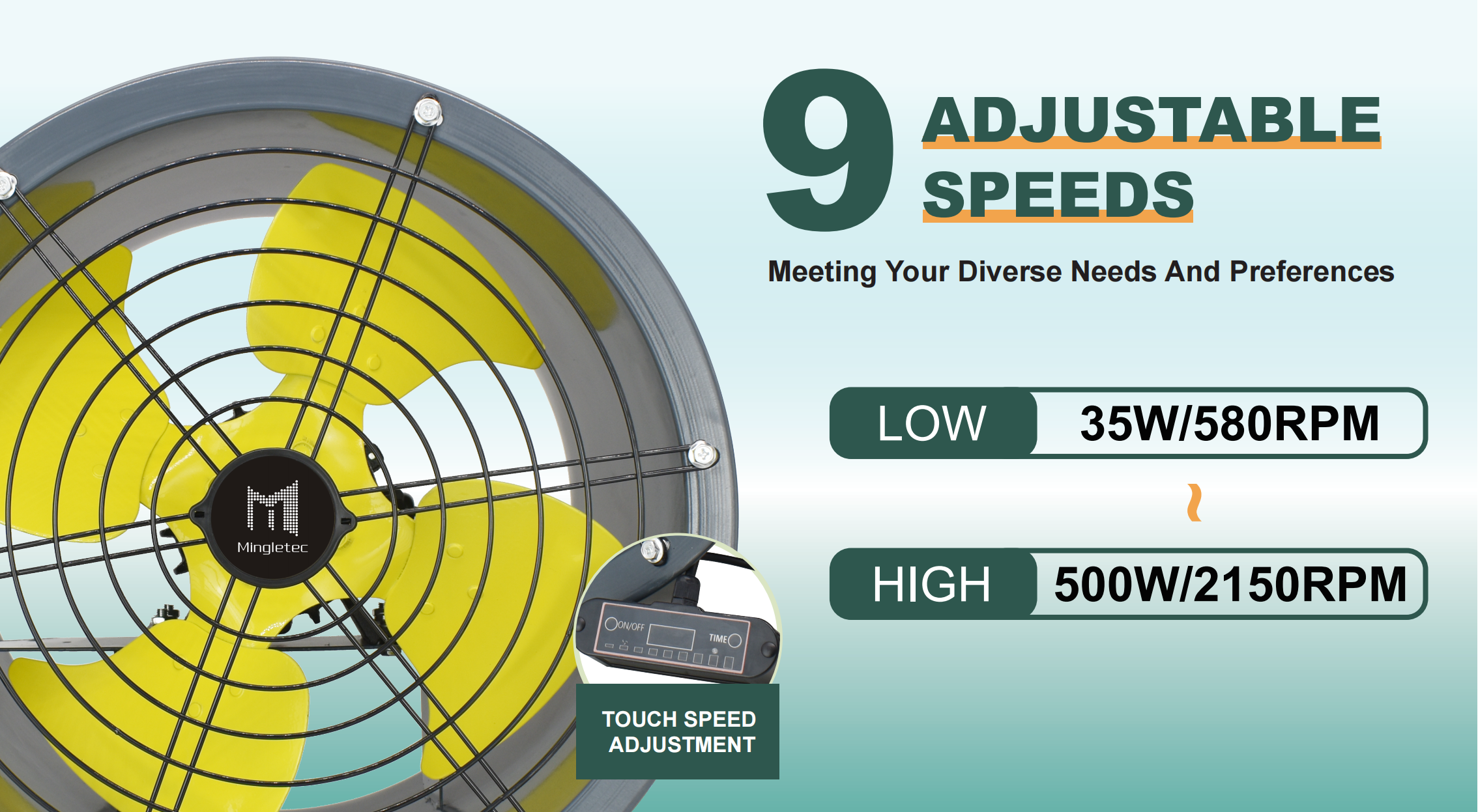 MFJ-D40F التحكم باللمس 9 إعدادات للسرعات