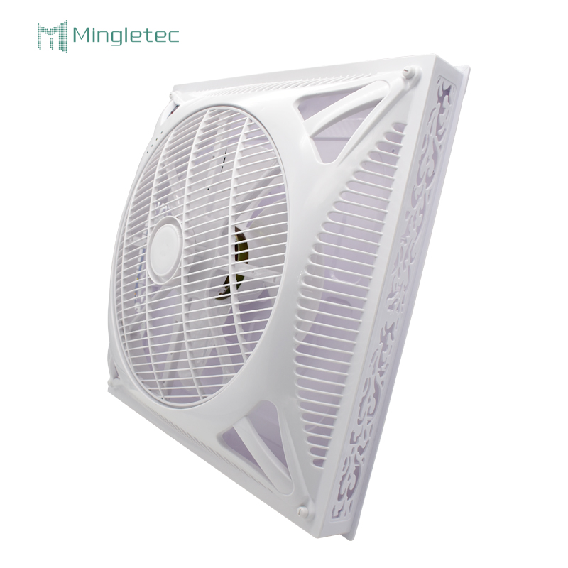 مروحة صندوقية كهربائية مثبتة على السقف مقاس 14 بوصة مع جهاز تحكم عن بعد