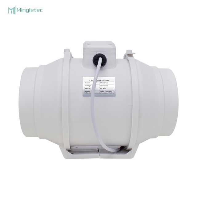 4 6 8 بوصة Bldc مروحة قناة تهوية بلاستيكية مضمنة