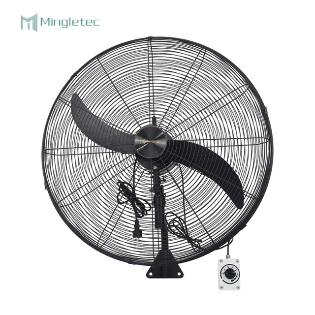 مروحة تثبيت على الحائط باللون الأسود شديدة التحمل موفرة للطاقة في الهواء الطلق