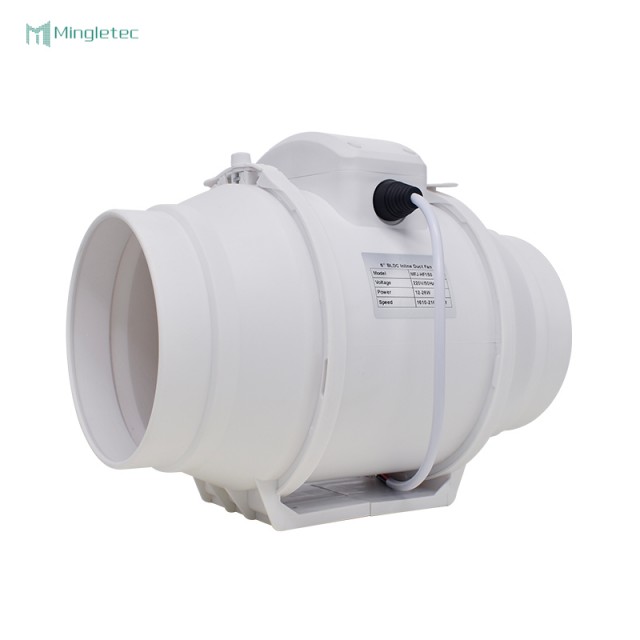 4 6 8 بوصة Bldc مروحة قناة تهوية بلاستيكية مضمنة