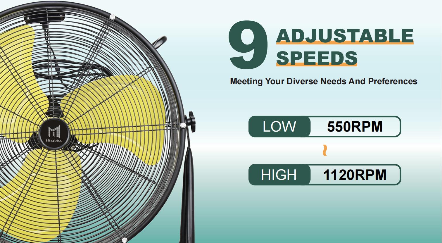 9 سرعات إعداد 