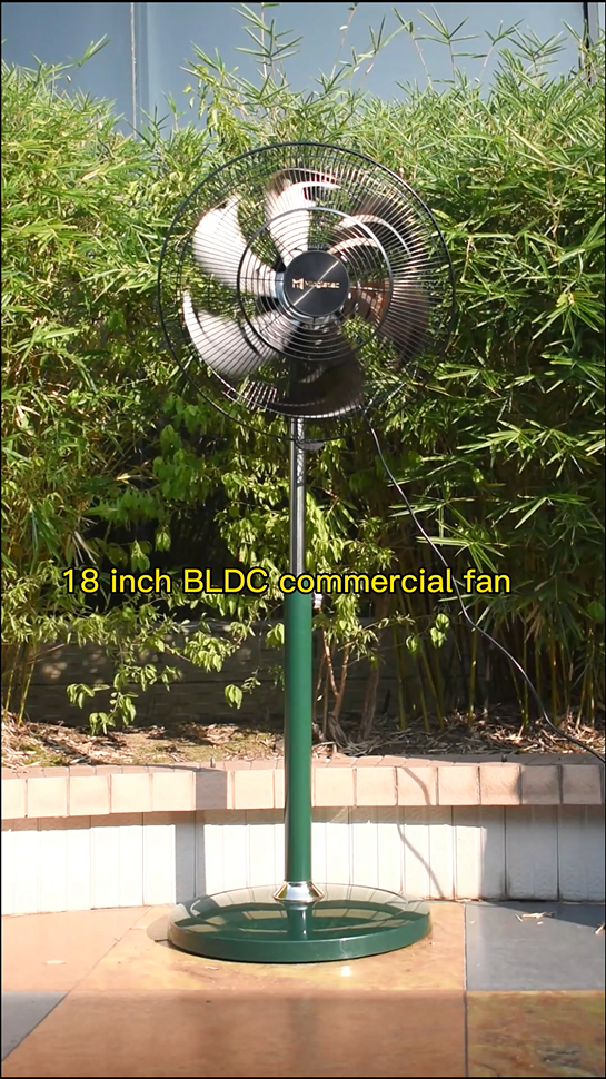 مروحة تجارية BLDC مقاس 18 بوصة مع جهاز تحكم عن بعد - شفرة معدنية