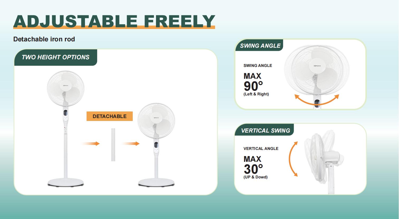 الارتفاع والزاوية قابلة للتعديل