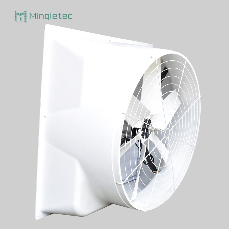 تستخدم الدفيئة مروحة عادم صناعية مثبتة على الحائط ذات ضغط عالٍ